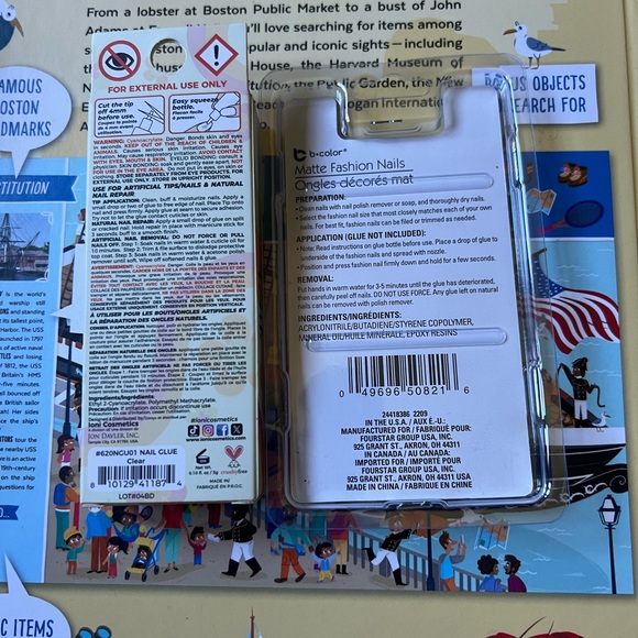 Press on nails matte finish nails black marble coffin shape nail with glue - Picture 2 of 5